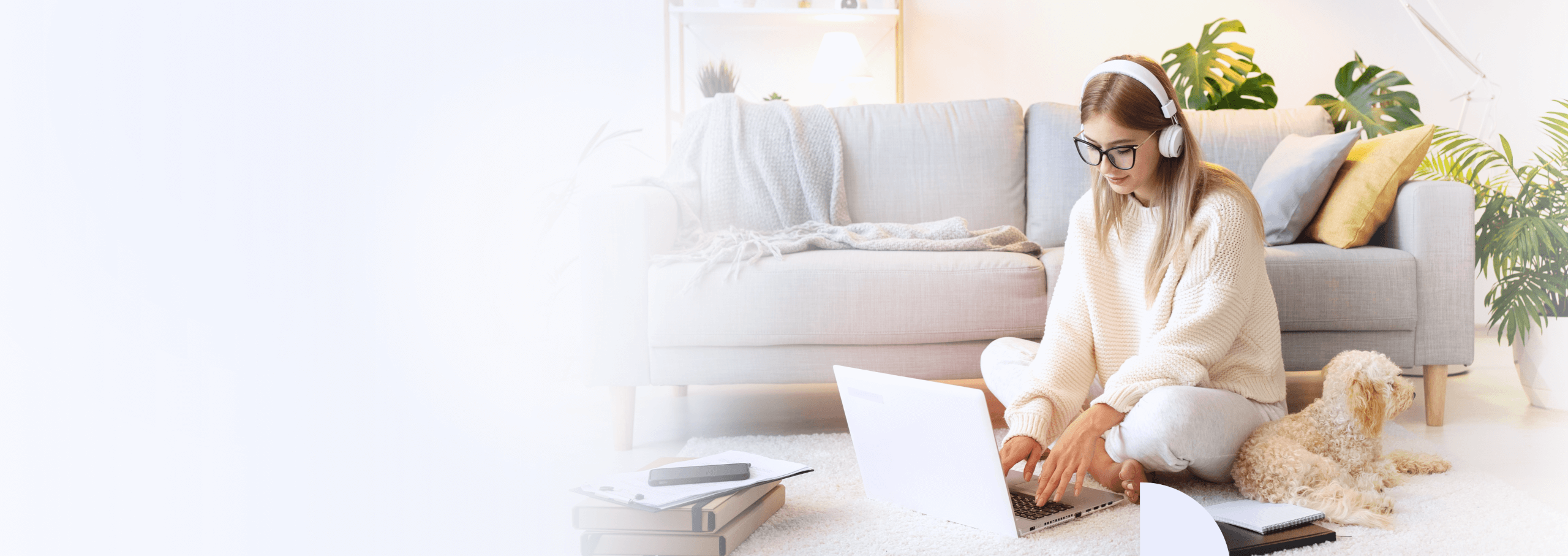 Woman working from home